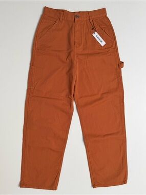 🍊 Garage High-Waisted Carpenter Pants NWT Size 5 Denim orange